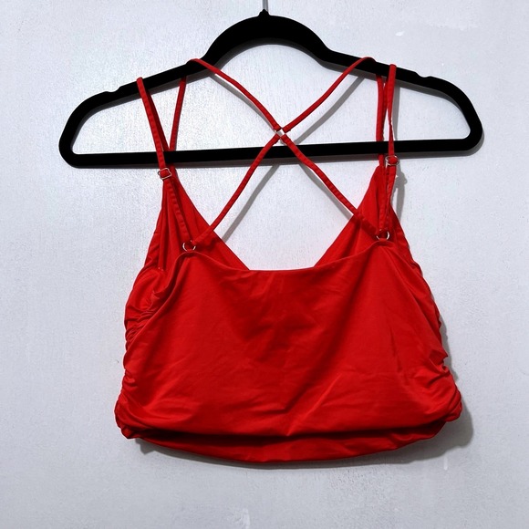 ASOS Design Red Ruched Underwire Bikini Top Strappy Back US 10 C/D resort Travel - Picture 3 of 8